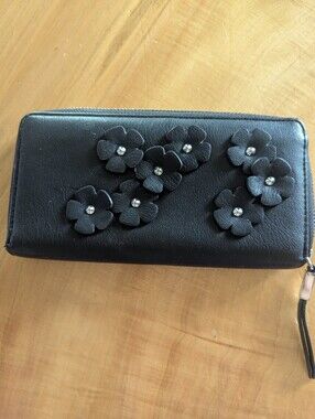 Black Flower Wallet